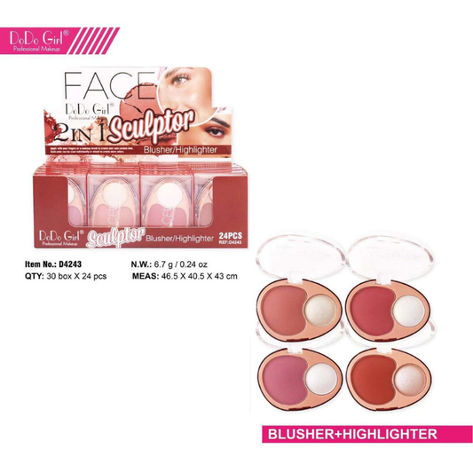 DoDo Girl 2 in 1 Sculptor Blusher + Highlighter