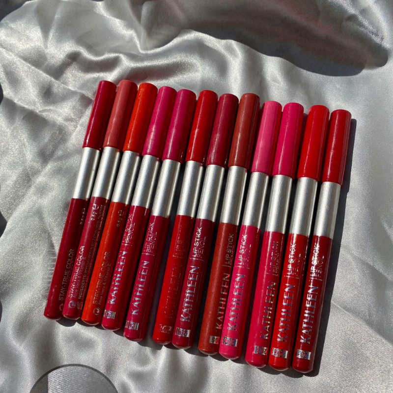 KATHLEEN Pack of 12pcs Long Lasting Eyeliner & Lipliner Pencil