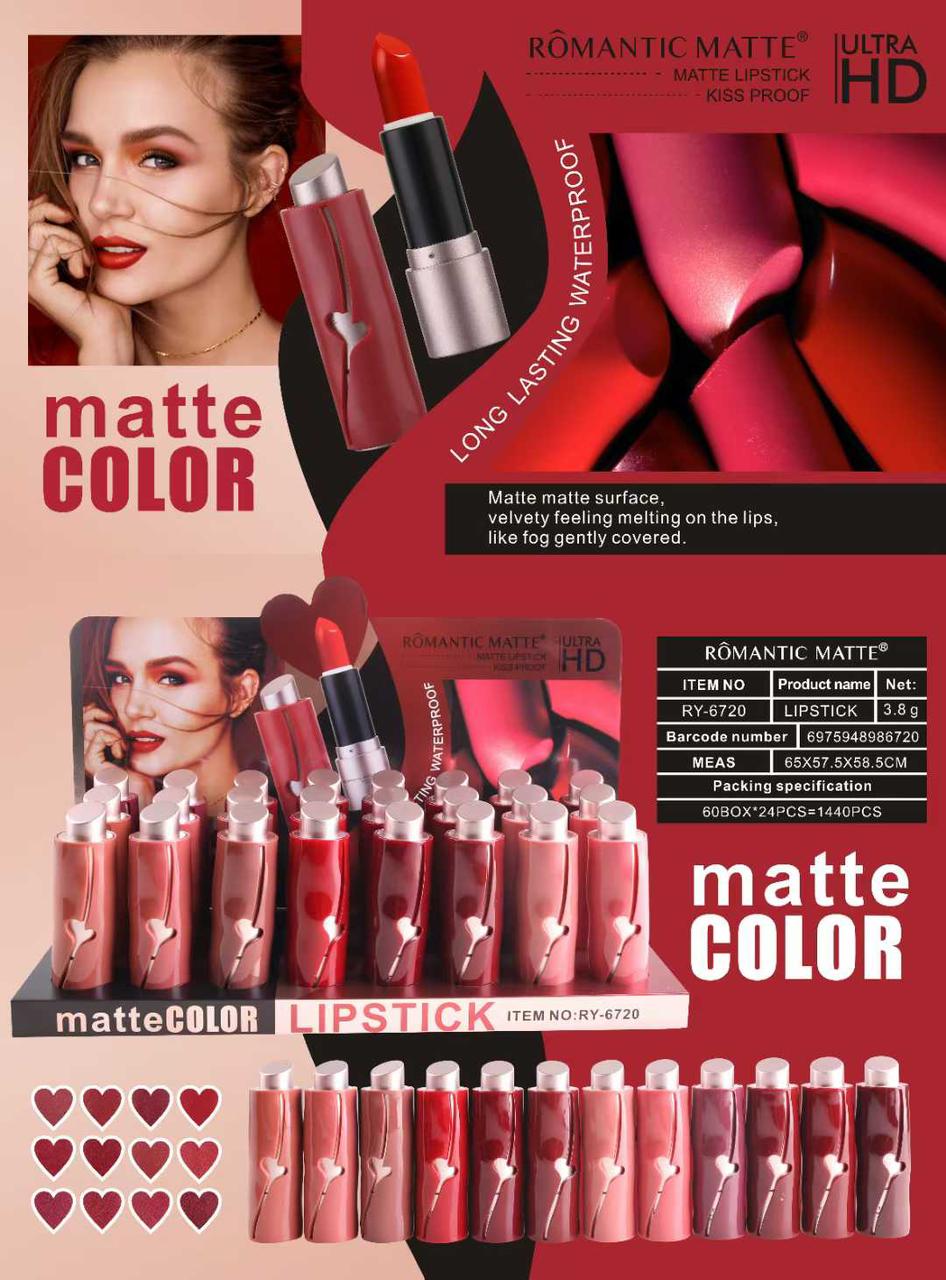 ROMANTIC MATTE ULTRA HD LIPSTICK (PACK OF 6)