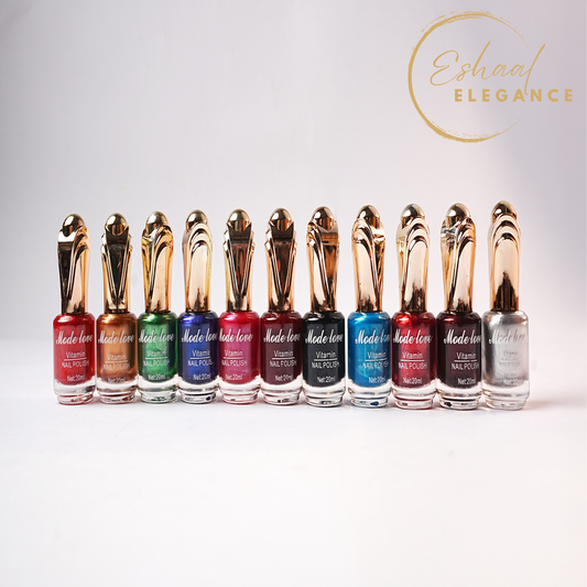 ELEGANT DARK NAIL PAINTS - Pack of 12 (Different Shades)