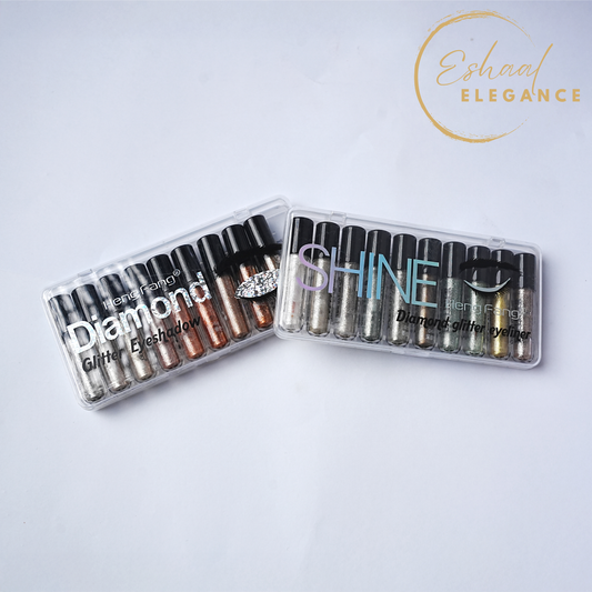 20 PIECES OF GLITTER EYESHADOW AND EYELINER