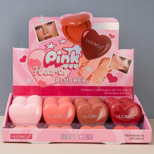 Hudamoji – Pink Hearts Silky Blush(Pack of 4)