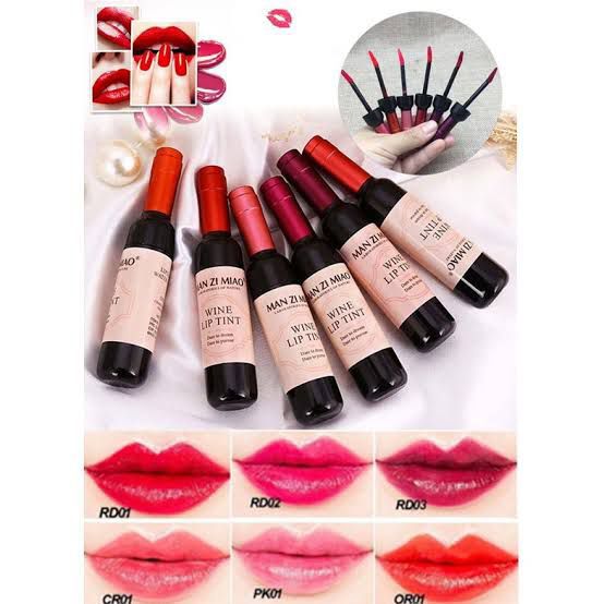Man Zi Miao Lip Tint Pack of 6 in Different Colours